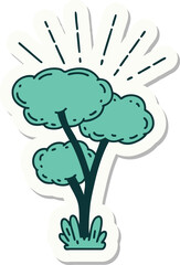 sticker of tattoo style tree