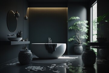 modern bathroom dark light interior design