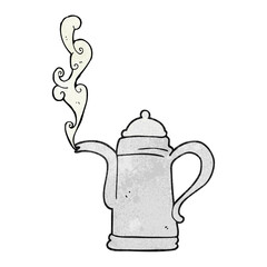 textured cartoon steaming coffee kettle