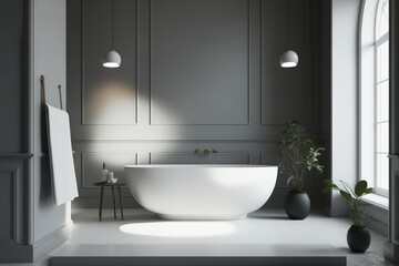 Fototapeta na wymiar modern bathroom light interior design