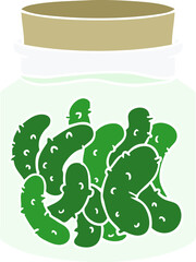 flat color style cartoon pickled gherkins