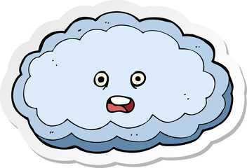 sticker of a cartoon decorative cloud