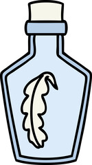 magical feather in bottle