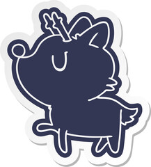 cartoon sticker of  kawaii cute deer