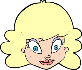 cartoon happy female face