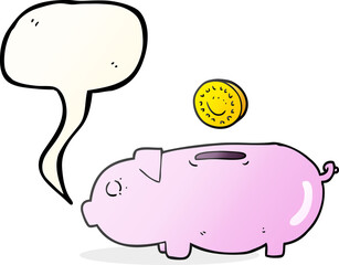 speech bubble cartoon piggy bank