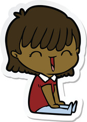 sticker of a cartoon woman