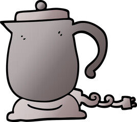 vector gradient illustration cartoon kettle