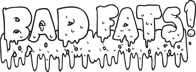 black and white cartoon bad fats