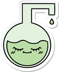 sticker of a cute cartoon science experiment