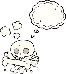 thought bubble cartoon pile of bones