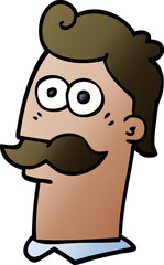 Obraz premium cartoon doodle man with moustache