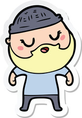 Obraz premium sticker of a cute cartoon man with beard