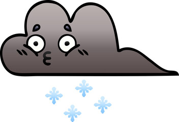 Fototapeta premium gradient shaded cartoon storm snow cloud