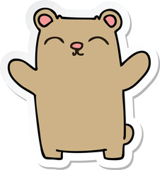 sticker of a quirky hand drawn cartoon bear