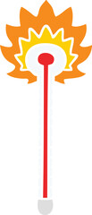 quirky hand drawn cartoon hot thermometer