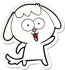 Obraz premium sticker of a cute cartoon dog