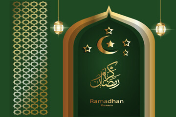  Ramadan Kareem greeting Islamic illustration background 