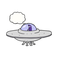 thought bubble cartoon flying saucer