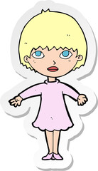Obraz premium sticker of a cartoon woman in dress