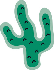 Hand drawn abstract cacti flat icon