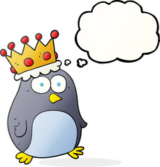 thought bubble cartoon emperor penguin