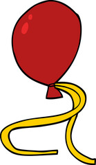 cartoon doodle red balloon