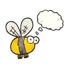 thought bubble textured cartoon bee