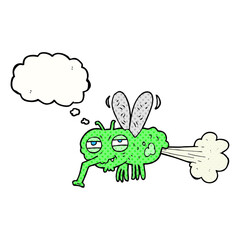 thought bubble cartoon gross farting fly