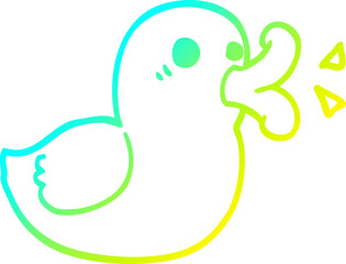 cold gradient line drawing cartoon happy duck