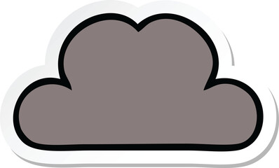 sticker of a cute cartoon storm cloud