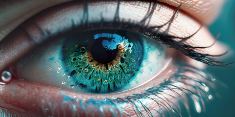Human eye close up. Generative AI