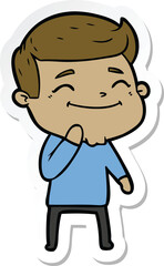sticker of a happy cartoon man