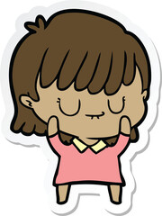 sticker of a cartoon woman