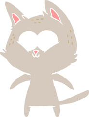 Obraz premium happy flat color style cartoon cat