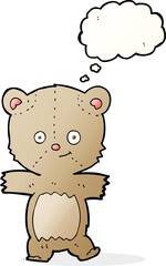 Obraz premium cartoon teddy bear with thought bubble