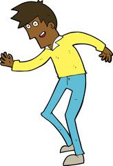 cartoon happy man dancing