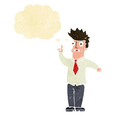 cartoon man with idea with thought bubble