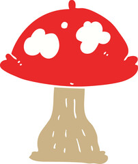 flat color style cartoon mushroom