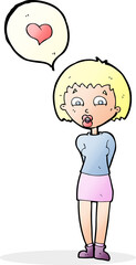 cartoon woman in love