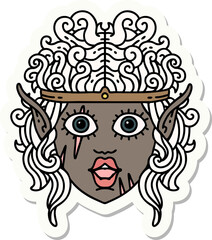 elf barbarian character face sticker
