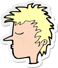 sticker of a cartoon male face
