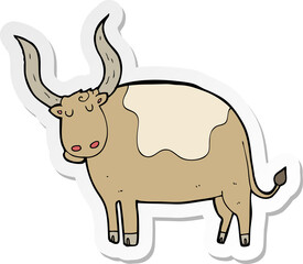 sticker of a cartoon ox
