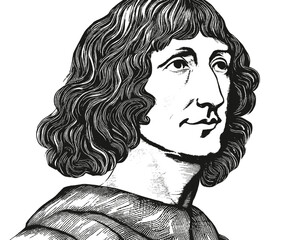 Mikołaj Kopernik rycina - obrazy, fototapety, plakaty