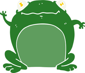 flat color style cartoon frog