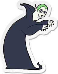 sticker of a cartoon spooky vampire