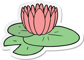 sticker of a cartoon water lily