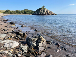 The coast of the Krabbe Peninsula in autumn in the south of Primorsky Krai. Russia