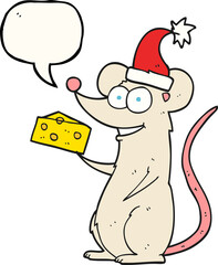 speech bubble cartoon christmas mouse