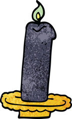 cartoon doodle burning halloween candle